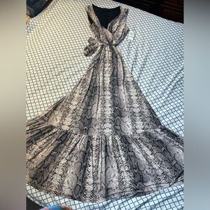 INC International Concepts Black Patterned dress